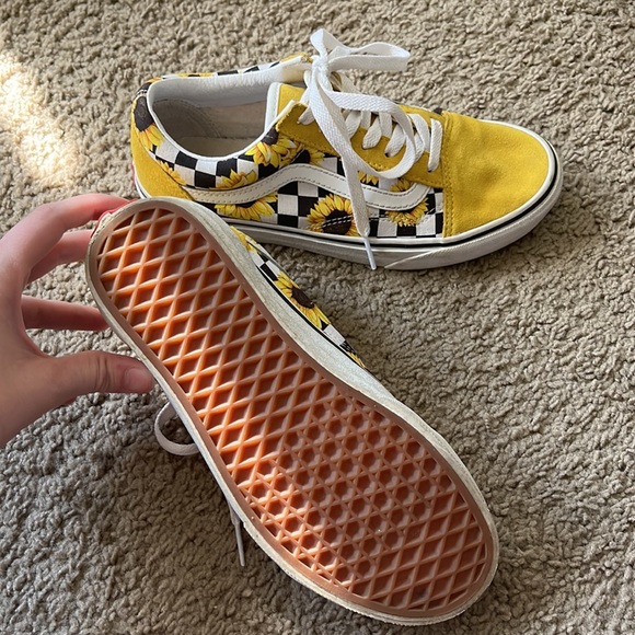 Size 7 Yellow/Sunflower Vans. - Picture 3 of 3